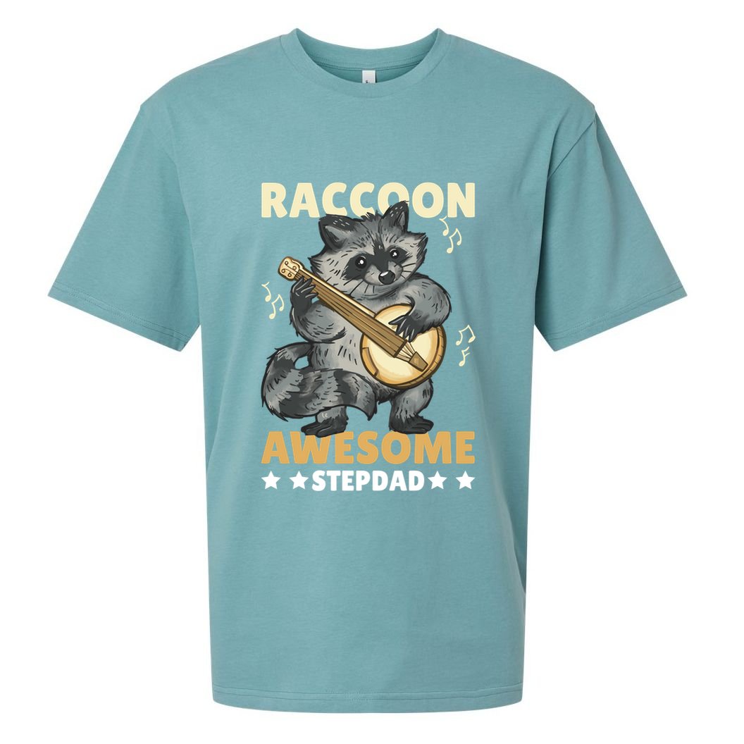 Raccoon Awesome Stepdad For Father's Day Gift Sueded Cloud Jersey T-Shirt