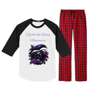 Raven And Skull With Roses Quoth The Raven Raglan Sleeve Pajama Set