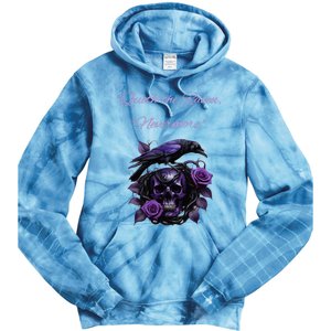 Raven And Skull With Roses Quoth The Raven Tie Dye Hoodie