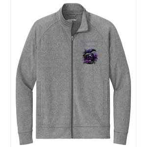 Raven And Skull With Roses Quoth The Raven Stretch Full-Zip Cadet Jacket