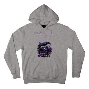 Raven And Skull With Roses Quoth The Raven Tall Hoodie