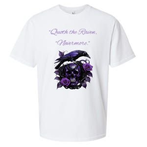 Raven And Skull With Roses Quoth The Raven Sueded Cloud Jersey T-Shirt