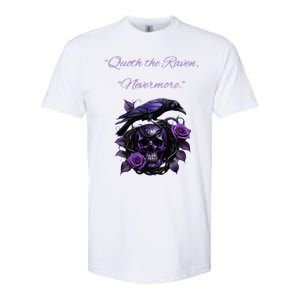 Raven And Skull With Roses Quoth The Raven Softstyle CVC T-Shirt