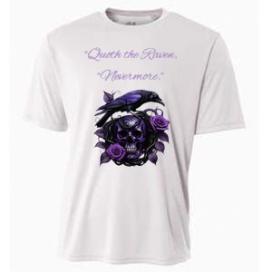 Raven And Skull With Roses Quoth The Raven Cooling Performance Crew T-Shirt