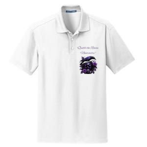 Raven And Skull With Roses Quoth The Raven Dry Zone Grid Polo