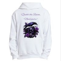 Raven And Skull With Roses Quoth The Raven Urban Pullover Hoodie