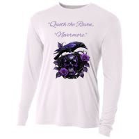 Raven And Skull With Roses Quoth The Raven Cooling Performance Long Sleeve Crew