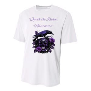 Raven And Skull With Roses Quoth The Raven Performance Sprint T-Shirt