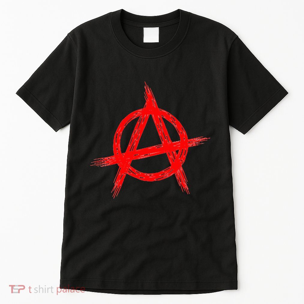 Red Anarchist Symbol Distressed Political Anarchy Rock Star Tall T-Shirt