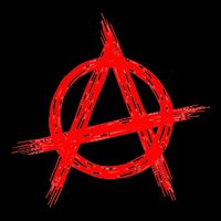Red Anarchist Symbol Distressed Political Anarchy Rock Star 16 in Basic Backpack