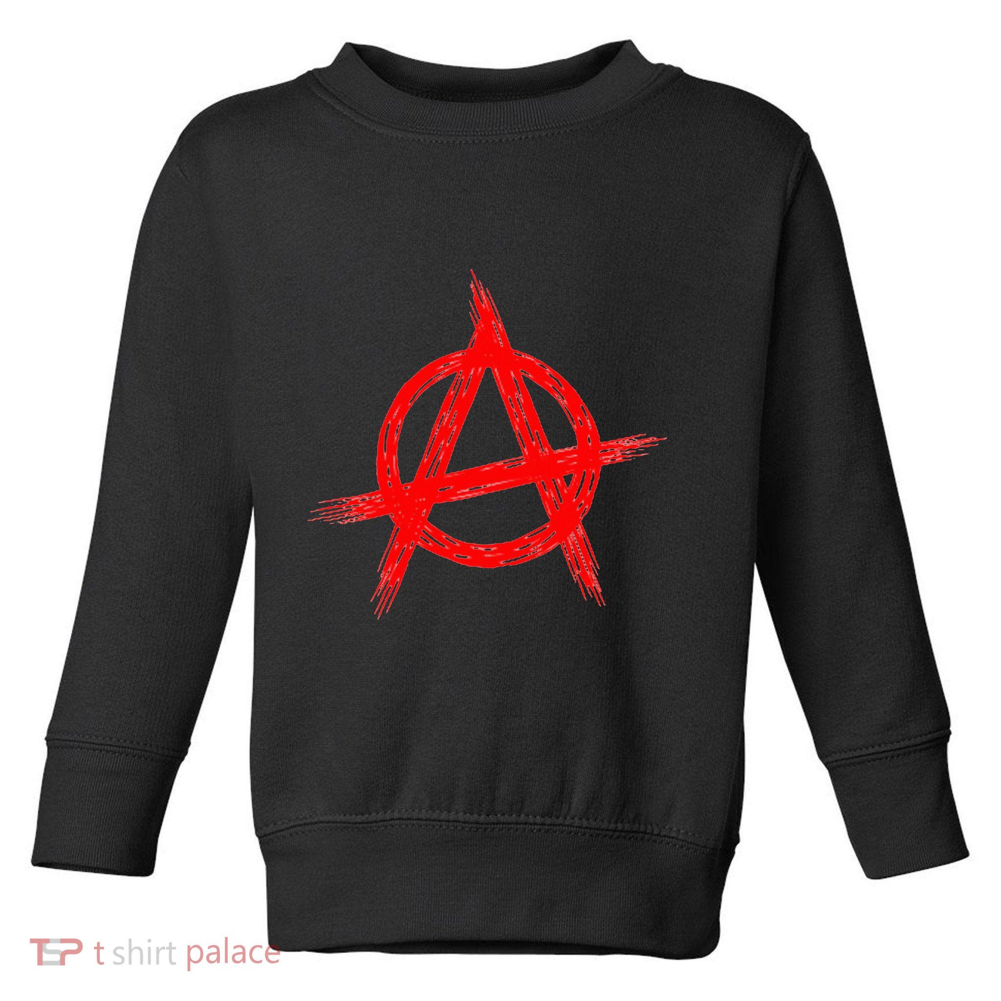 Red Anarchist Symbol Distressed Political Anarchy Rock Star Toddler Sweatshirt