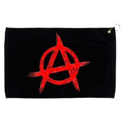 Red Anarchist Symbol Distressed Political Anarchy Rock Star Grommeted Golf Towel