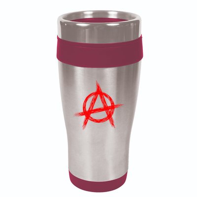 Red Anarchist Symbol Distressed Political Anarchy Rock Star 16oz Travel Tumbler