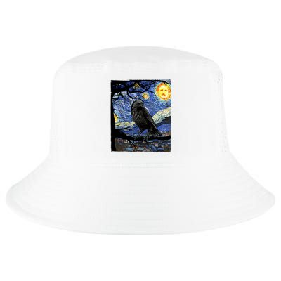 Raven Art Starry Night Edgar Allan Poe Raven Poe Cool Comfort Performance Bucket Hat