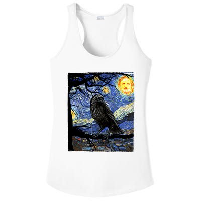 Raven Art Starry Night Edgar Allan Poe Raven Poe Ladies PosiCharge Competitor Racerback Tank