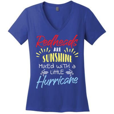 Redheads Are Sunshine Mixed With A Little Hurricane Gift Women's V-Neck T-Shirt