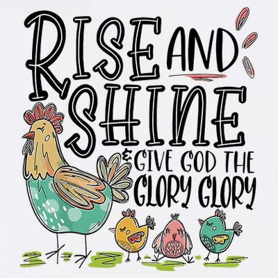 Rise And Shine Give God The Glory Glory Funny Chicken T-Shirt