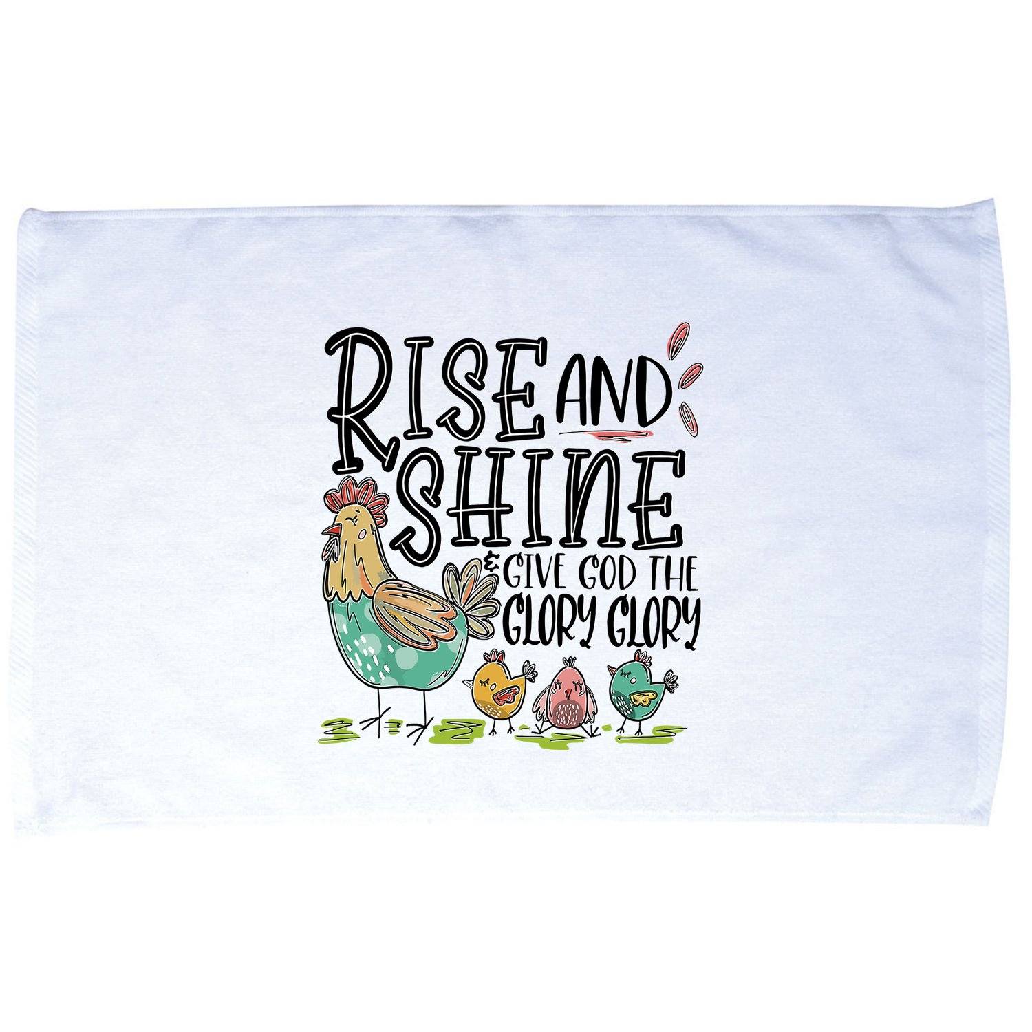 Rise And Shine Give God The Glory Glory Funny Chicken Microfiber Hand Towel