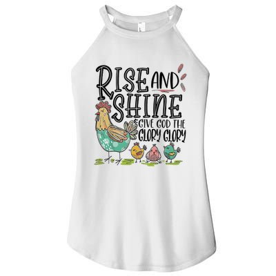 Rise And Shine Give God The Glory Glory Funny Chicken Women’s Perfect Tri Rocker Tank