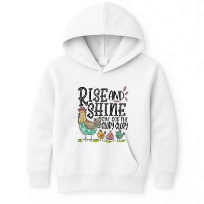 Rise And Shine Give God The Glory Glory Funny Chicken Kids Hoodie
