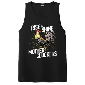 Rise And Shine Mother Cluckers Gift Funny Chicken Rooster PosiCharge Competitor Tank