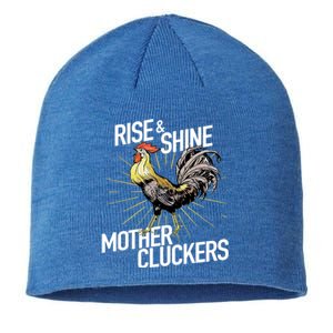 Rise And Shine Mother Cluckers Gift Funny Chicken Rooster Sustainable Beanie