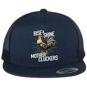 Rise And Shine Mother Cluckers Gift Funny Chicken Rooster Flat Bill Trucker Hat