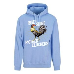 Rise And Shine Mother Cluckers Gift Funny Chicken Rooster Unisex Surf Hoodie