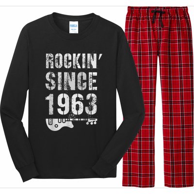 Rockin' Awesome Since 1963 Legendary Rockstar 60th Birthday Long Sleeve Pajama Set