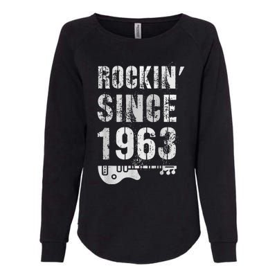 Rockin' Awesome Since 1963 Legendary Rockstar 60th Birthday Womens California Wash Sweatshirt