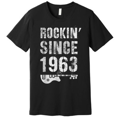 Rockin' Awesome Since 1963 Legendary Rockstar 60th Birthday Premium T-Shirt