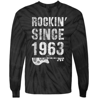 Rockin' Awesome Since 1963 Legendary Rockstar 60th Birthday Tie-Dye Long Sleeve Shirt