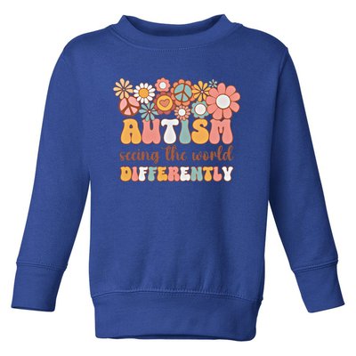 Retro Autism Seeing The World Differently Angle Awareness Meaningful Gift Toddler Sweatshirt