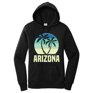 Retro Arizona Sunset Palm Tree Women's Pullover Hoodie