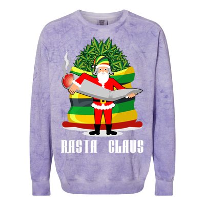 Rasta Claus Santa Funny Christmas Colorblast Crewneck Sweatshirt