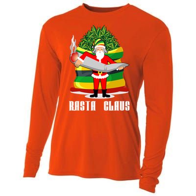 Rasta Claus Santa Funny Christmas Cooling Performance Long Sleeve Crew