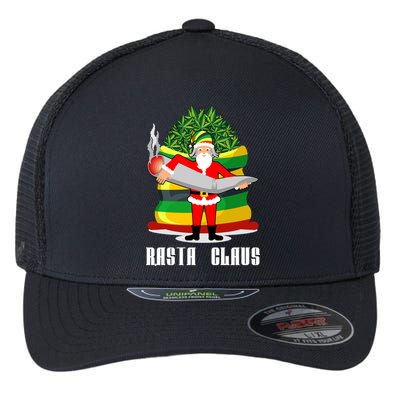 Rasta Claus Santa Funny Christmas Flexfit Unipanel Trucker Cap