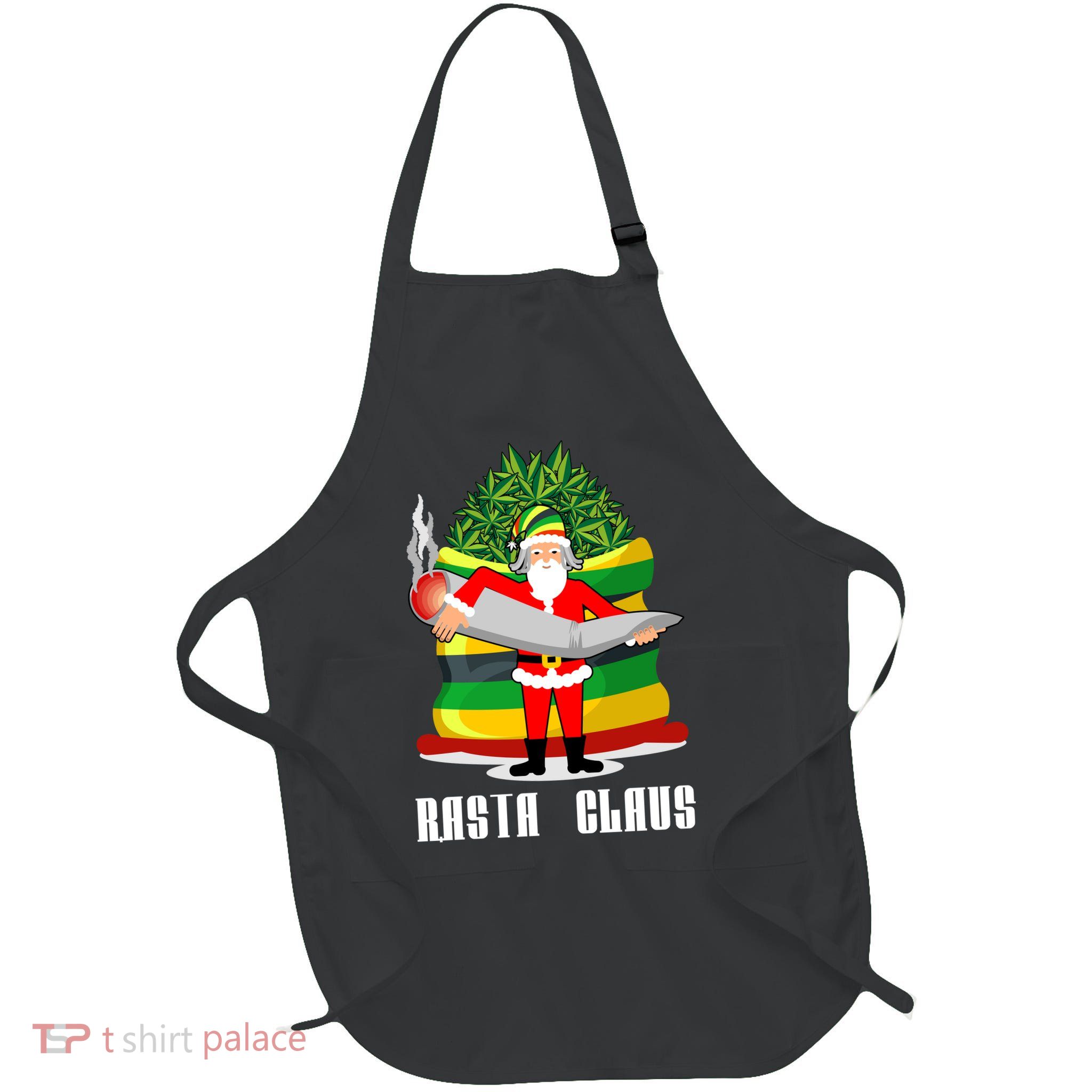 Rasta Claus Santa Funny Christmas Apron