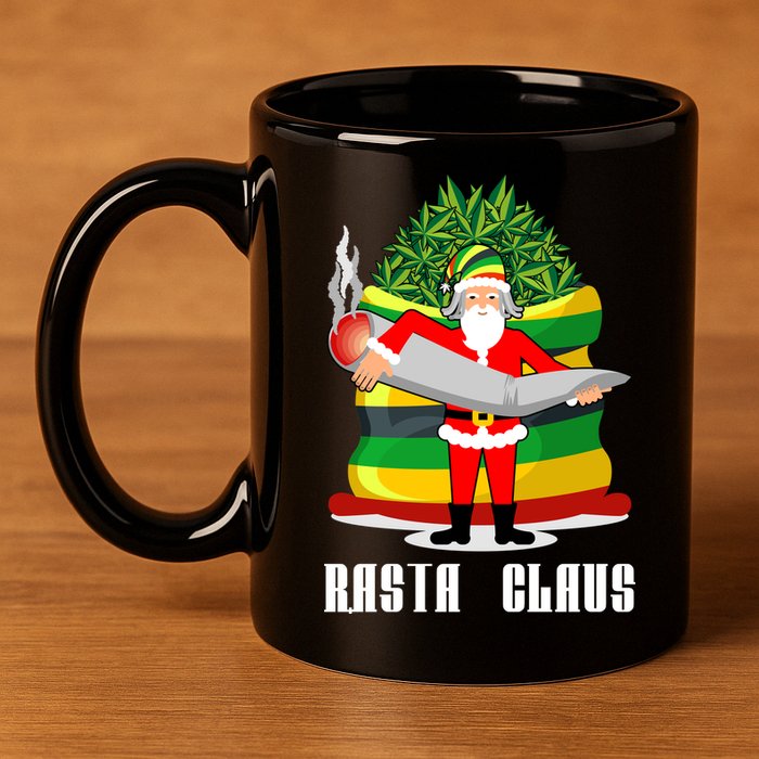 Rasta Claus Santa Funny Christmas 11oz C Handle Ceramic Mug