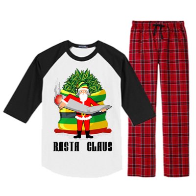 Rasta Claus Santa Funny Christmas Raglan Sleeve Pajama Set