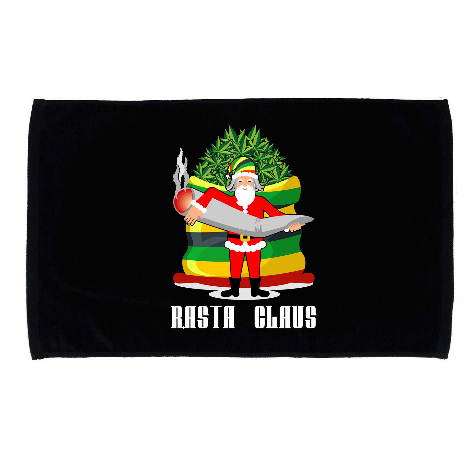 Rasta Claus Santa Funny Christmas Microfiber Hand Towel