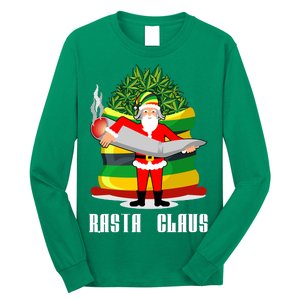 Rasta Claus Santa Funny Christmas Long Sleeve Shirt