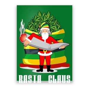 Rasta Claus Santa Funny Christmas Poster