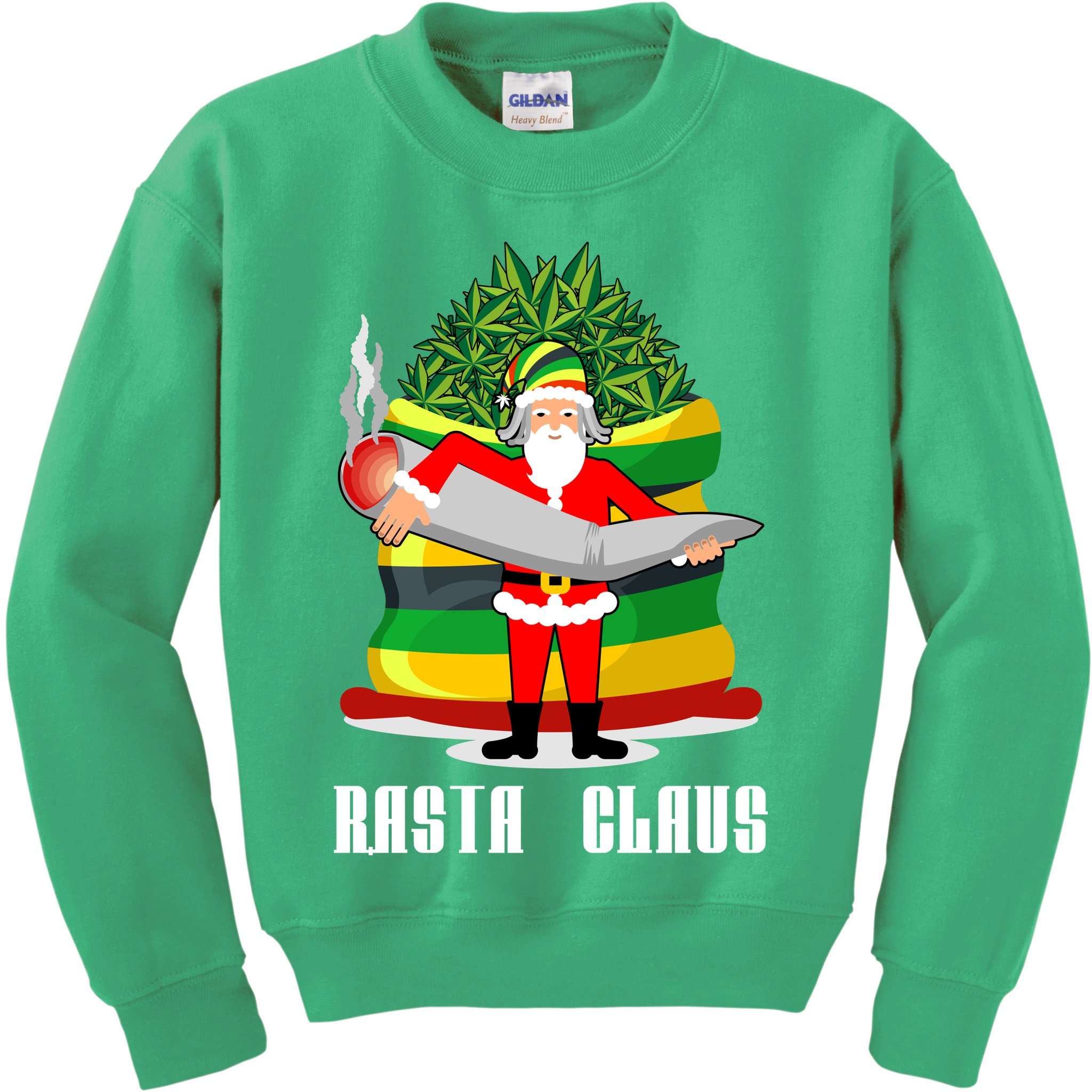 Rasta Claus Santa Funny Christmas Kids Sweatshirt