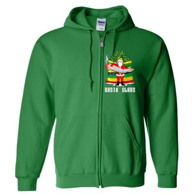 Rasta Claus Santa Funny Christmas Full Zip Hoodie