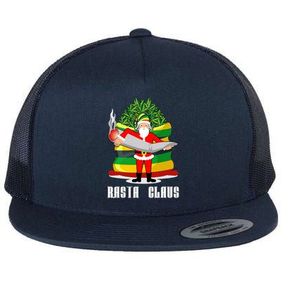 Rasta Claus Santa Funny Christmas Flat Bill Trucker Hat