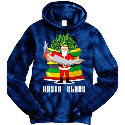 Rasta Claus Santa Funny Christmas Tie Dye Hoodie