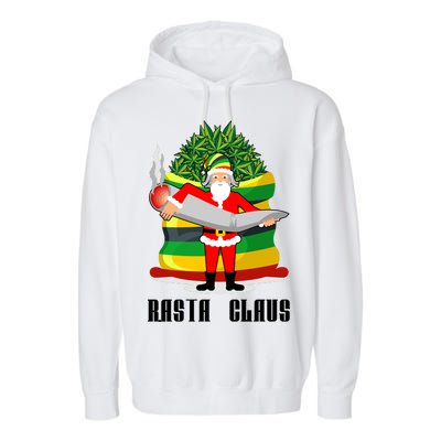 Rasta Claus Santa Funny Christmas Garment-Dyed Fleece Hoodie