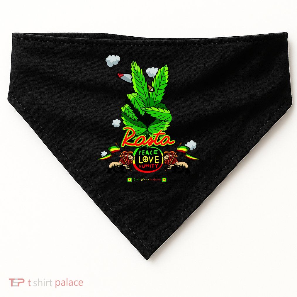 Rasta Jamaica Peace Love Unity USA-Made Doggie Bandana