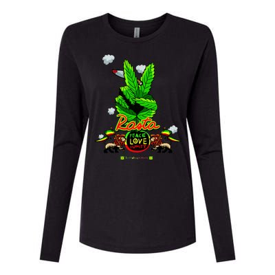 Rasta Jamaica Peace Love Unity Womens Cotton Relaxed Long Sleeve T-Shirt